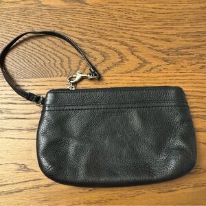 Coach Black‎ Leather Wristlet Wallet